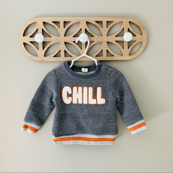 Tucker+Tate Pullover 'Chill' Sweater Gray/Orange Sz 9 Months - Picture 1 of 7